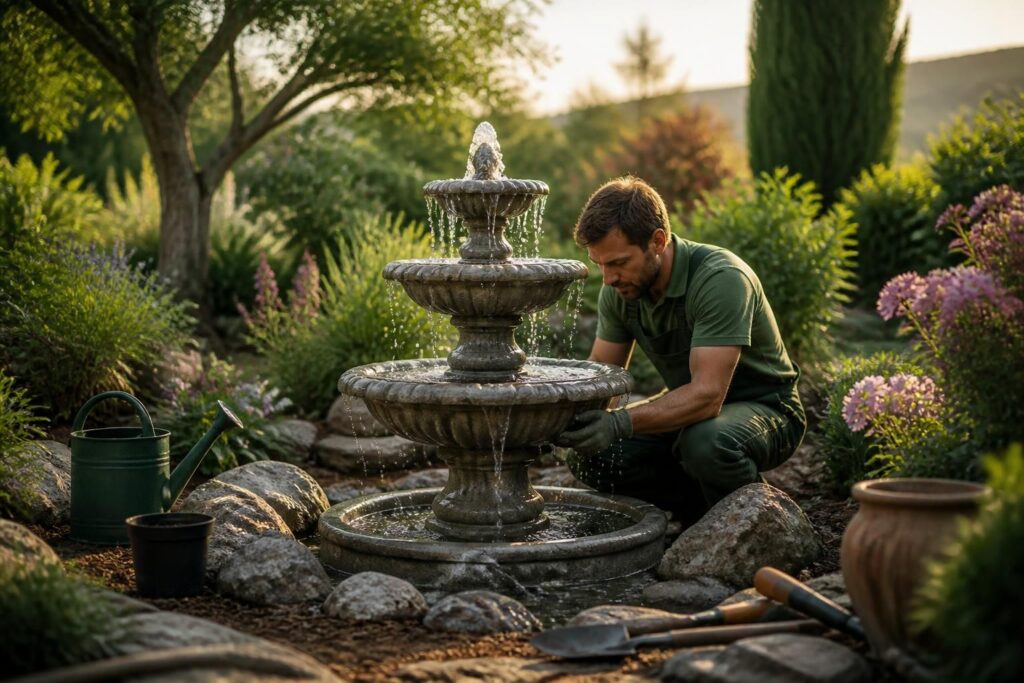 Installer une fontaine de jardin : ambiance et bienfaits