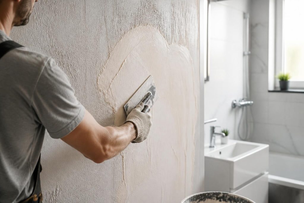 découvrez comment choisir et appliquer des enduits hydrofuges et décoratifs pour protéger et embellir les murs humides de votre salle de bain.